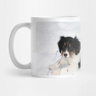 english springer spaniel black white tan puppy Mug